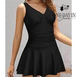 Shekini Twist Front Boyshort Swimdress One Piece Swimsuit Size S